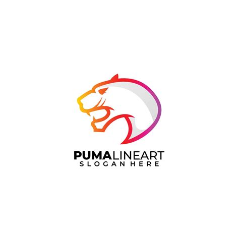 puma line art logo gradient color design template 17260797 Vector Art ...