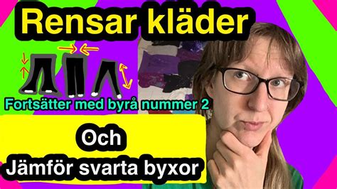 Rensar Kl Der J Mf R Svarta Byxor Youtube