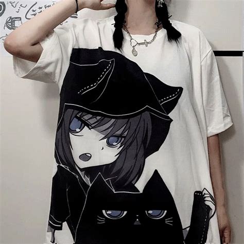 QWEEK Camiseta De Anime Para Mujer Ropa De Estilo Coreano Harajuku