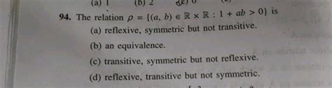 94 The Relation Rho A B In Mathbb R Times Mathbb R 1 A B 0 Isna