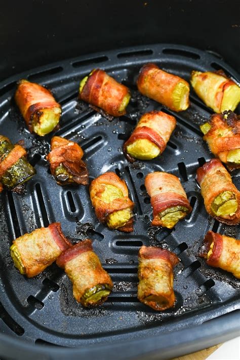 Keto Air Fryer Bacon Wrapped Pickles 2 Net Carbs Per Serving