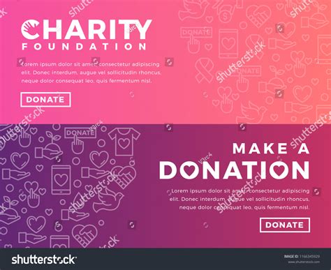 Modern Vector Website Banner Templates Charity Stock Vector (Royalty ...