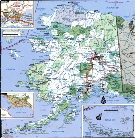 Alaska state highway map with truck routes region roads map trucker ...