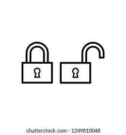 Padlock Open Close Icon Vector Stock Vector Royalty Free