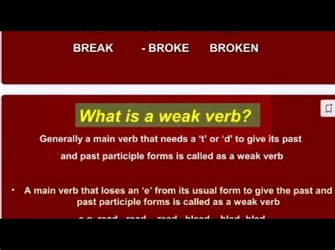 Strong Verbs And Weak Verbs With Id S S Mili Lapsiwala Youtube