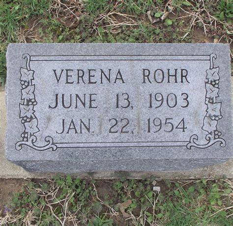 Verena Elizabeth Hallermann Rohr M Morial Find A Grave