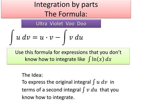 Ppt Integration By Parts The Formula Powerpoint Presentation Free Download Id 6060126