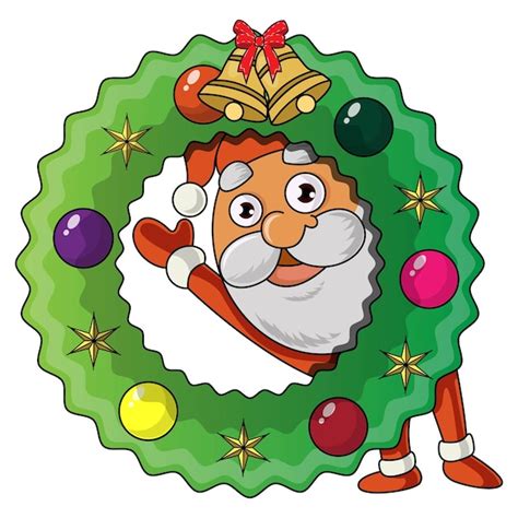 Ilustraci N De Dibujos Animados De Vector De Lindo Santa Claus Con