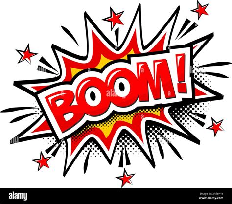 Boom Comic Text Speech Bubble In Comic Book Style Vector On