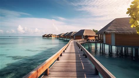 Premium AI Image | Water villa over water in maldives