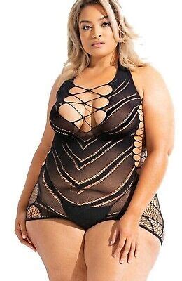 Plus Size Fishnet Mini Dress Hot Pink One Size Fits Thru W Nylon Lingerie Ebay