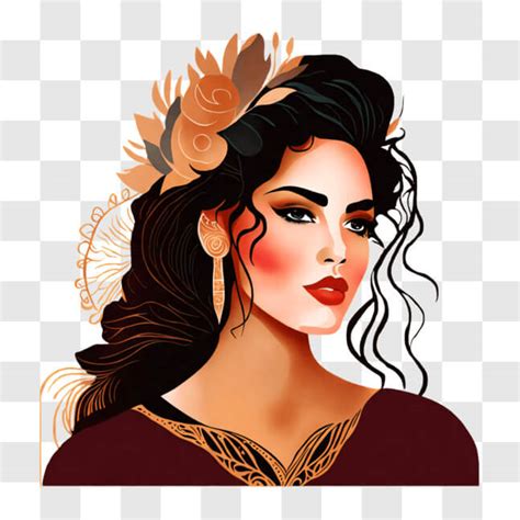 Download Beautiful Illustration Of A Woman From Mexican Culture Png Online Creative Fabrica