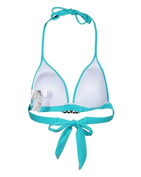Max Mara Triangle Bikini Top In Blue Lyst
