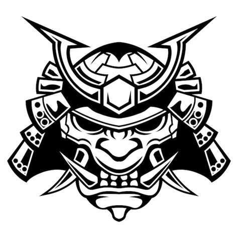 Máscara de demônio do guerreiro samurai Vector ilustração de capacete