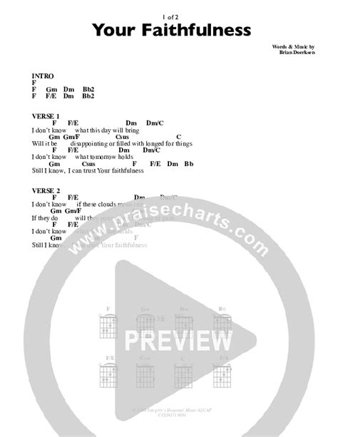 Your Faithfulness Chords Pdf Brian Doerksen Praisecharts