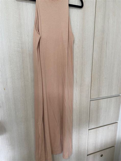 Zara High Neck Nude Midi Dress Women S Fashion Dresses Sets