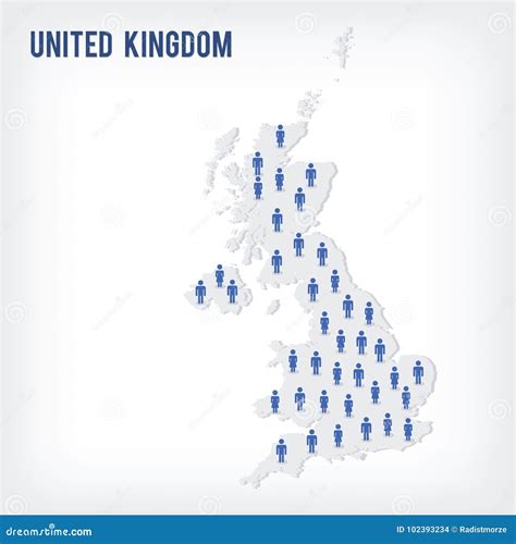 Vector People Map of United Kingdom . the Concept of Population Stock ...