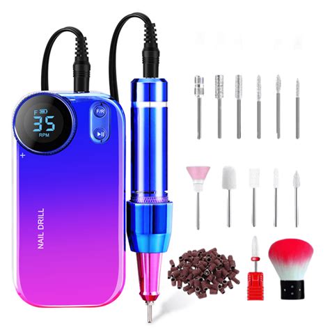 Nail Lamp And Portable Electric Nail Drill Machine Kit With 12 Nail Drill