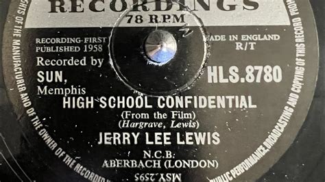 Jerry Lee Lewis High School Confidential 78rpm YouTube