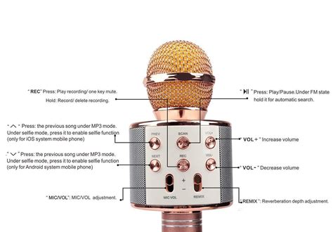 Mockins Premium Wireless Portable Handheld Bluetooth Karaoke Microphone