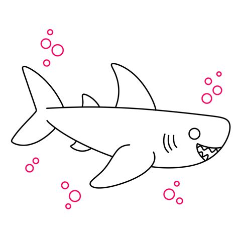 simple drawing shark 4