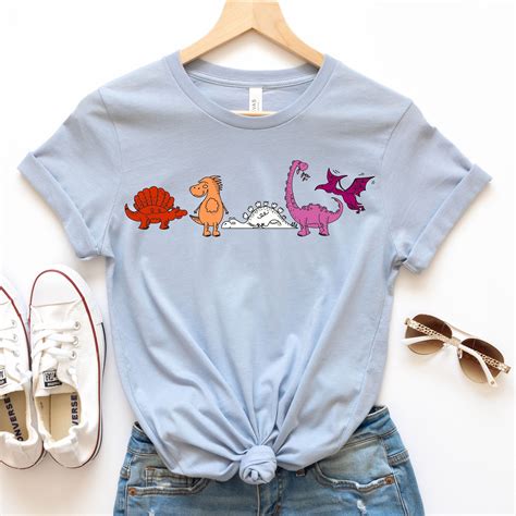 Lesbian Dinosaur Shirt Subtle Lesbian Flag Tshirt LGBTQ Dino Etsy