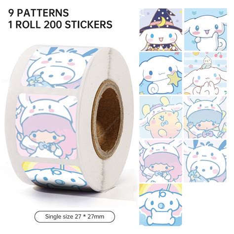 Jual Cod 500pcs 1 Roll Stiker Sanrio Lucu Sticker Melody Kuromi Diy