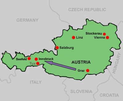 Map Austria Ski Resorts