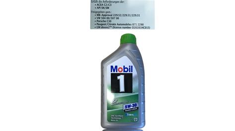 Mobil 1 ESP Formula P 5W 30 20 Liter Motoröle Kaufland de