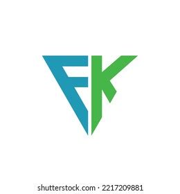 Fk Monogram Vector Logo Green Blue Stock Vector Royalty Free