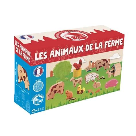 Figurines En Bois Les Animaux De La Ferme Jeujura Ref 8270