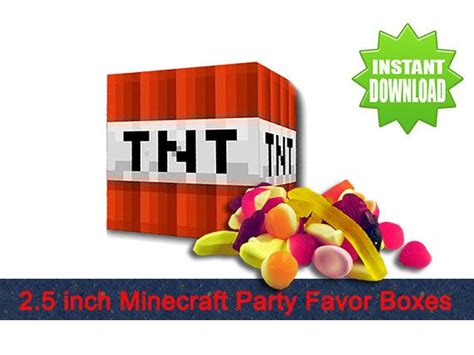 Minecraft Tnt Favor Boxes Minecraft Party By Estyinvitestudio