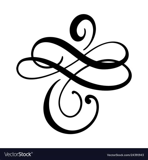 Floral Calligraphy Element Flourish Hand Vector Image