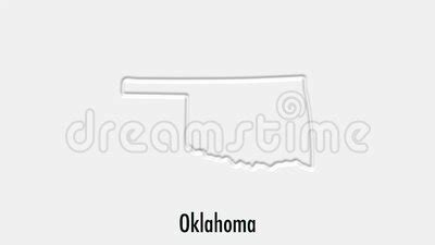 Abstract Line Animation Oklahoma State Of Usa On Hexagon Style