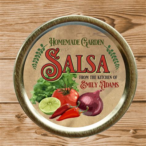 Salsa Labels Garden Salsa Labels Homemade Salsa Labels Etsy