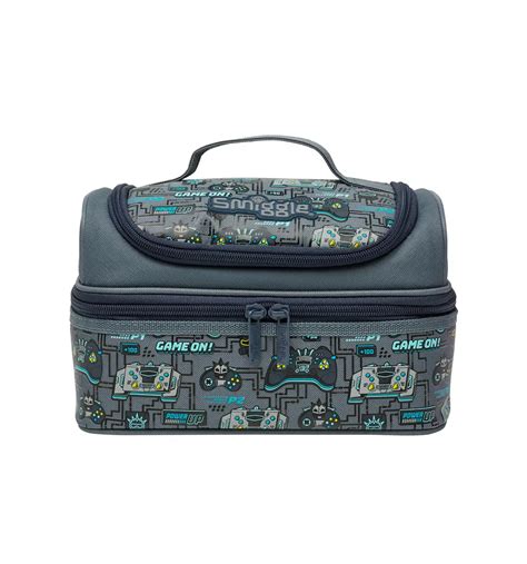 Smiggle Epic Adventures Double Decker Lunchbox Grey Y