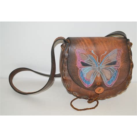 Hippy Tooled Leather Butterfly Purse Leather Tooling Purses Leather