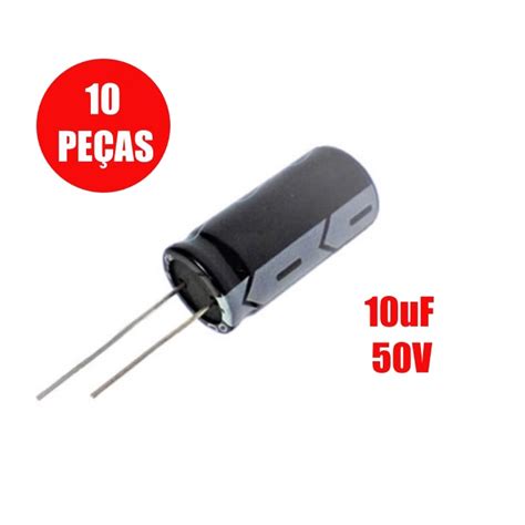 Capacitor Eletrolítico 10uf 50v 105º 10 Unidades Shopee Brasil