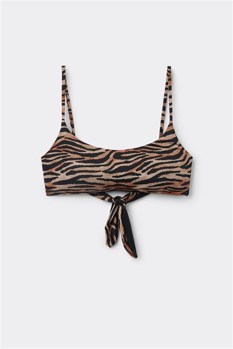 Tiger Savana Removable Padding Brassiere Bikini Top Tank Top Bikini Women Tezenis