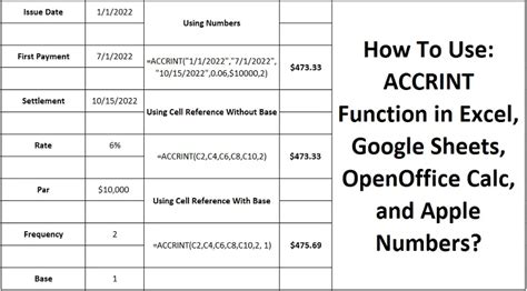 Accrint Function Excel Sheets Calc And Numbers Msofficegeek