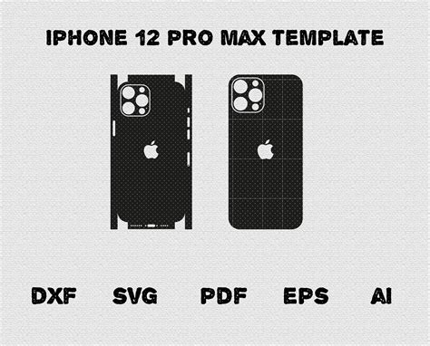 IPhone 12 Pro Max Full Wrap Skin Cutting Template Dxf SVG Etsy