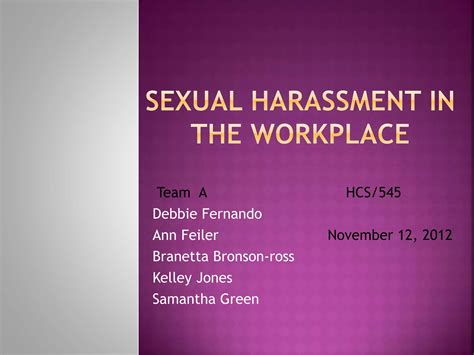 Sexual Harrassment In The Workplace Ppt