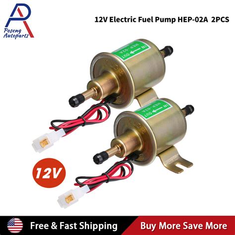 2 Packs 12v Electric Fuel Pump Hep 02a Universal Inline Low Pressure Gas Diesel Ebay