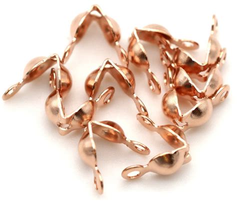 10pc 75x4mm Rose Gold Plated Stainless Steel Clamshell 2 Loop Knot