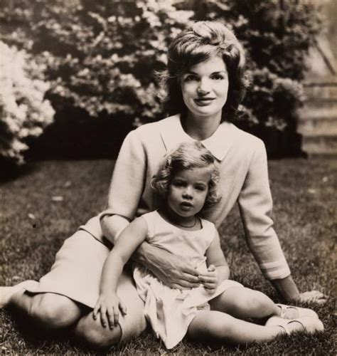 Portrait Of Jackie Kennedy With Children Caroline And Jfk Jr Outdoors