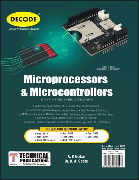 Microprocessors And Microcontrollers For Jntu H 18 Course Iii Ii Ee Technical Publications