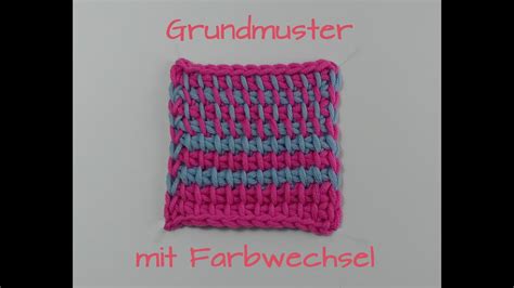 Tunesisch H Keln Lernen F R Anf Nger Grundmuster Mit Farbwechsel