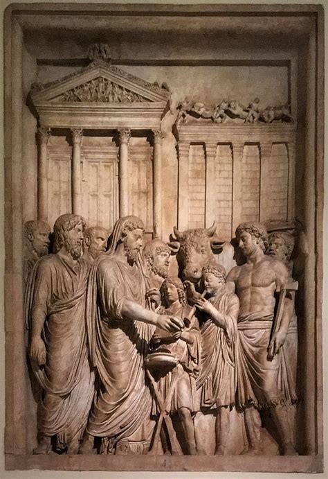 Emperor Marcus Aurelius Sacrificing To The Gods Marble Relief 2nd