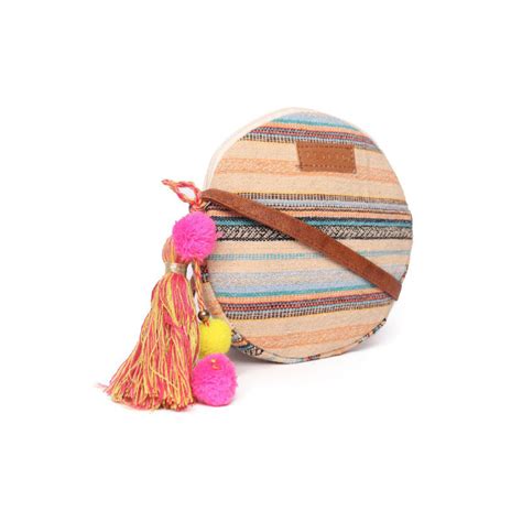 Buy Astrid Multicolor Jaquard Round Womens Sling Bag Medium Size Online