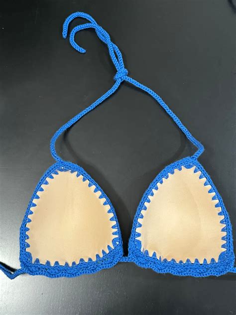 NWT Crochet FULL LINED Bikini Adjustable Summer Handmade Checkered Pattern Blue Green Etsy